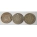 UNITED STATES OF AMERICA 1857, 1868, 1890 . ONE 1 DIME and THREE  3 CENTS COINS . 3 COINS